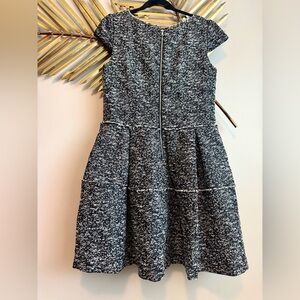 Betsey Johnson Black and White Tweed Fit & Flare Dress